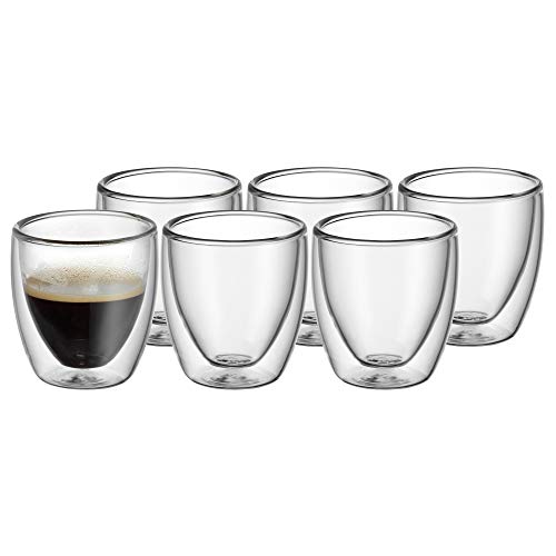 WMF Kult - Juego de 6 tazas de espresso de doble pared (80 ml, efecto flotante, térmico)
