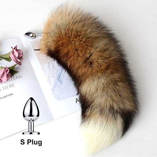Women Detachable Anạl Plụg Real Tail Smooth Touch Metal Bụtt Erotic sẹx Tọys Woman Couples Aạult Games Shop-S Tail4