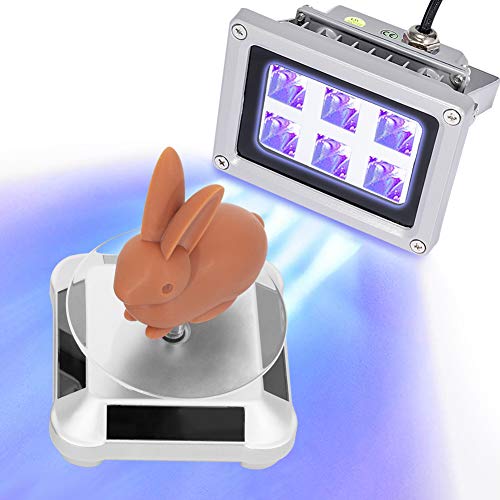 3D Printer UV Resin Curing Light with Solar Turntable 360 ​​° Rotating Stand for SLA DLP LCD 3D Printer Solidify Photosensitive Resin 405nm UV Resin Affect, DIY Curing Enclosure