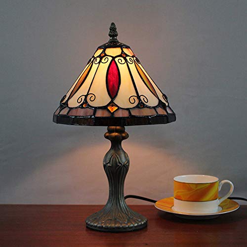 8 pulgadas creativo vidriera pastoral retro lámpara de mesa antigua lámpara de mesilla lámpara de escritorio for sala de estar dormitorio