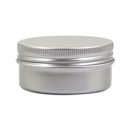 ARMAC Caja de aluminio de 60 g de hilo de color crema de especias de té de cera caja de regalo de subbotella de rosca redonda de aluminio lata cosmética bálsamo labial contenedor