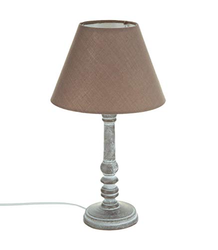 Atmosphere 86-CRLF-QA61 - Lámpara de mesa estilo romántico , 20 x 35 cm, Color Topo