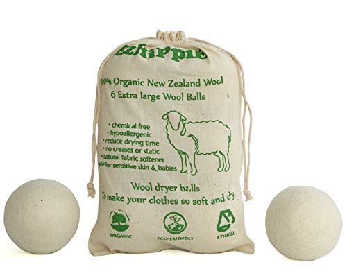 Bolas de secado de lana natural, suavizante de tela para reducir las arrugas y reutilizables, paquete de 6