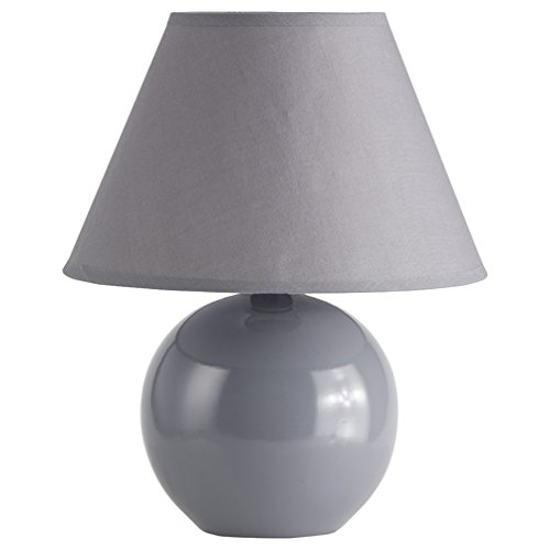 Brilliant 61047/63 Primo - Lámpara de mesa (1 bombilla E14, 40 W), color gris oscuro