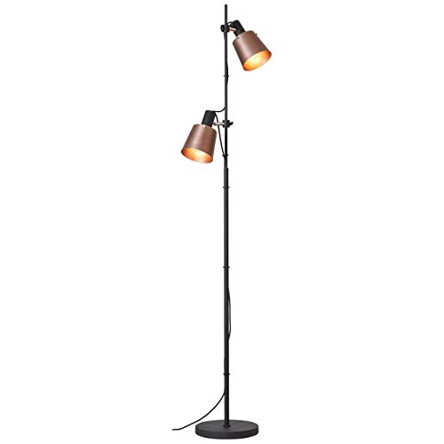 Brilliant 85156/76 - Lámpara de pie (2 focos), color negro y cobre