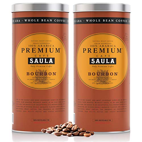 Café Saula Pack 2 Latas Gran Espresso Premium Bourbon 500g. Grano 100% Arábica