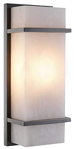 Casa Padrino lámpara de Pared de Lujo Bronce/alabastro 13 x 9 x A. 34 cm - Elegante lámpara de Pared con Pantalla de alabastro - Luces de Lujo