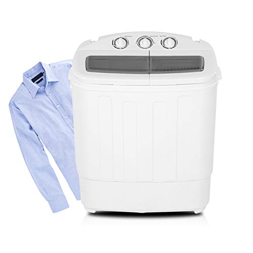 Cocoarm Mini lavadora 2 en 1 para camping, centrifugado hasta 5 kg, cámara de centrifugado 3,5 kg, para hogares solteros y acampadas