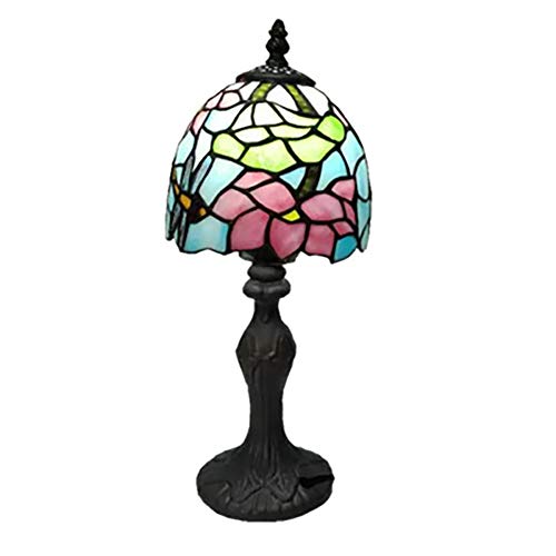 Dean Lámpara de mesilla de Noche, lámpara de Mesa de Resina para habitación de niños, lámpara de mesita de Noche Estilo vitral Estilo Tiffany-S