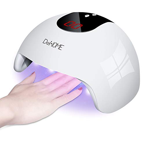 DeNOME Lámpara LED UV Uñas Profesional Maquillaje Uñas/Sensor para uñas de gel y Toe Nail Curing/con 3 Temporizadores(Blanco)