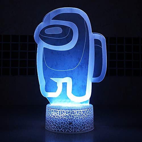 Entre la noche luz 3D ilusión astronautas juegos carácter lámpara de mesa USB alimentado 7 colores luces LED con interruptor táctil para niños regalos dormitorio decoración