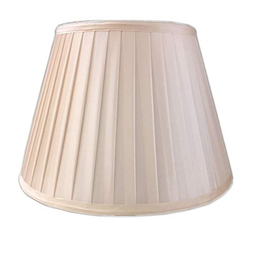 FABDB E27 Pantalla para lámpara de Lino Plisada, 100% Pura de Mano lámpara de Noche Lámpara de Mesa lámpara de Pared lámpara de pie Pantalla (araña 13CM-45CM),Champagnecolor,15CM×22CM