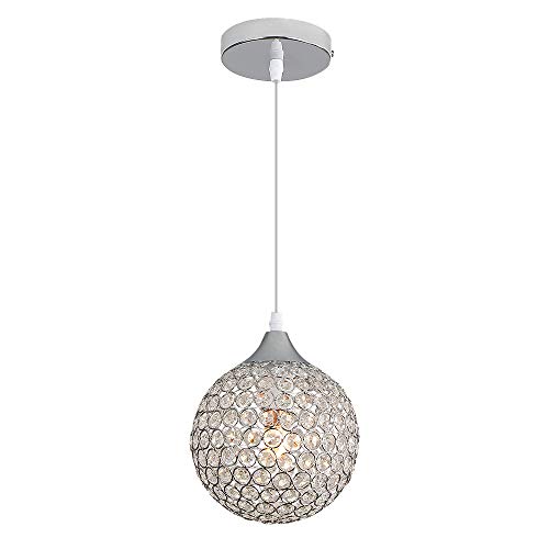 Goeco Lámpara de techo moderna E27, Araña de bola de cristal, Usado para Sala Dormitorio Corredor (18cm)