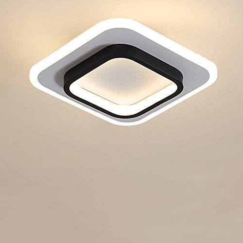 Goeco LED Lámparas de techo, Lámpara de techo Nordic Square de 20 W para Pasillos, Sala de estar, Dormitorio, Diámetro 24cm, 3000K-6500K (3 temperaturas de color)