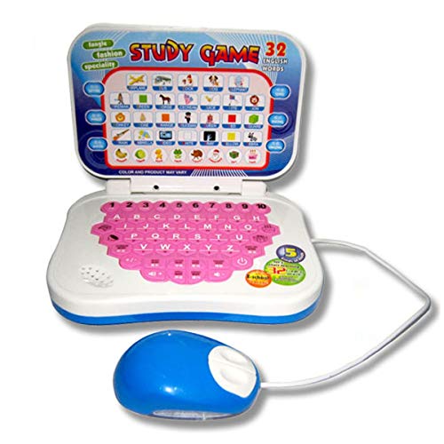 Greatangle Máquina de Aprendizaje Educativo bilingüe portátil para niños Juguete para computadora portátil con Mouse Computadora Regalo para niños Juguete de Desarrollo al Azar