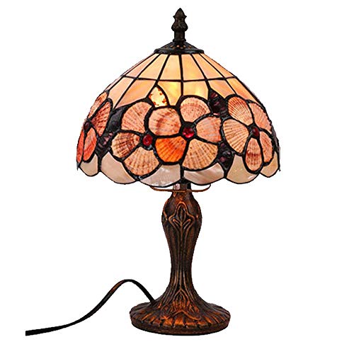 Henley Art Deco - Lámpara de mesa creativa Tiffany de cristal para salón, comedor, dormitorio, mesita de noche, bar, romántica, vintage, lámpara barroca, lámpara de mesa de 8 pulgadas, estilo D