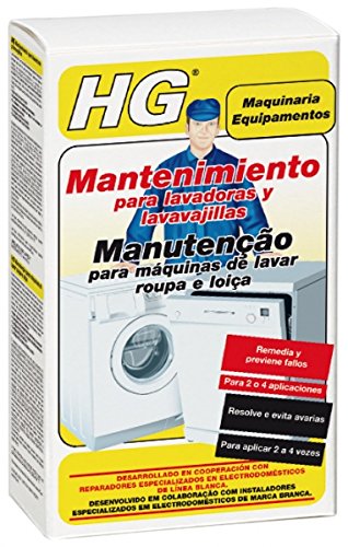HG Mantenimiento para lavadoras y lavavajillas 200 ml - Resuelve y previene las averías