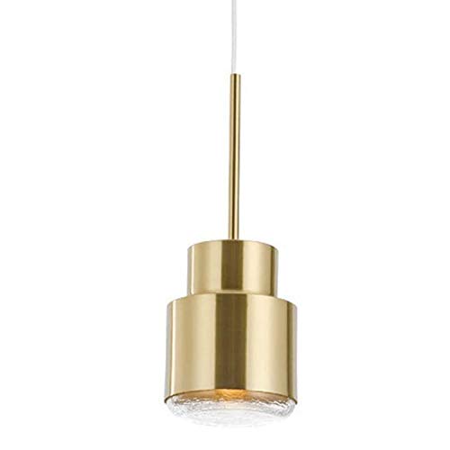 Hobaca® D13cm H36cm E27 Cristal dorado Lámpara colgante moderna nórdica Lámpara colgante de comedor Lámpara de diseño de iluminación de isla de cocina
