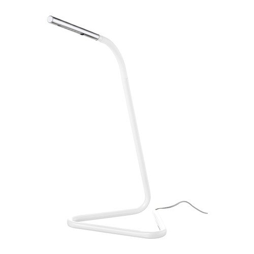 Ikea HARTE - Lámpara de trabajo LED, color blanco, plateado