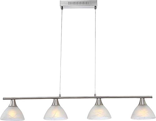Lámpara colgante de cristal para comedor de 100 cm (lámpara de salón, lámpara colgante para mesa de comedor, 4 x 4 W, luz blanca cálida)