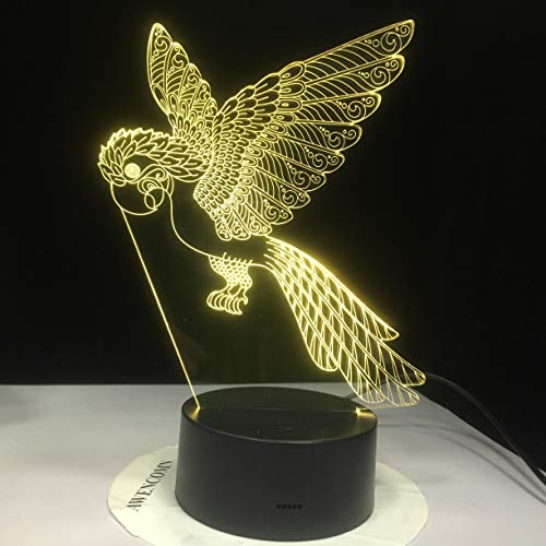 Lámpara de ilusión de Loro pájaro Cambio de Color luz Nocturna decoración de Escritorio Modelo Juguete Luminoso Fondo Marino luz de Noche Regalo