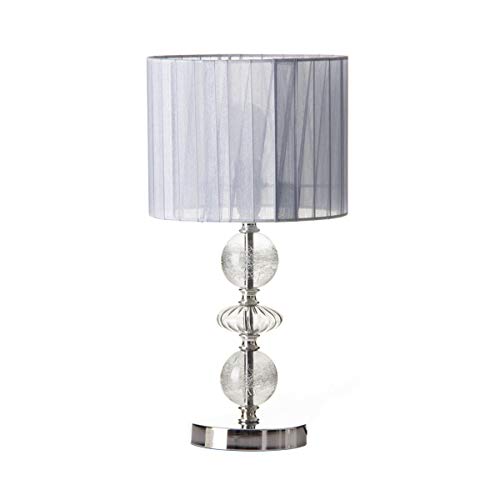 Lámpara de mesa de cristal blanca de 20x41 cm