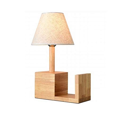 Lámpara de Mesa de Iluminación Decorativa Interior Lámpara de mesa, lámpara de mesilla de madera, luz de dormitorio, lámpara de escritorio de mesa de noche con base de madera maciza for dormitorio, cá