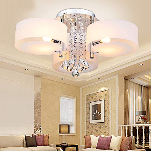 Lámpara de techo de cristal acrílico diseño creativo araña circular dormitorio sala de estar accesorio de iluminación moderno