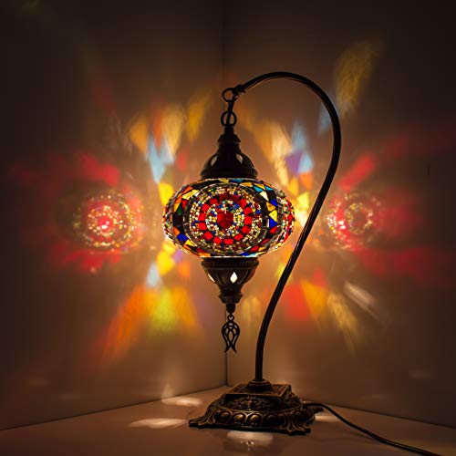 Lámpara turca Mosaico Lámparas de mesa Lámpara de Turquía multicolor Pantalla nocturna Lámparas Araña