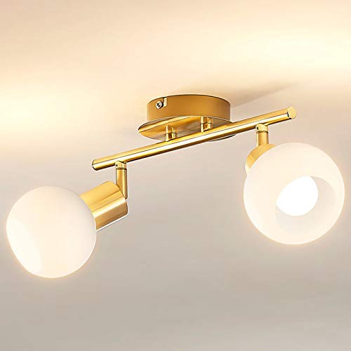 LED Lámpara de techo 'Elaina' (Moderno) en Dorado hecho de Metal e.o. para Salón & Comedor (2 llamas, E14, A+) de Lindby | lámpara LED, plafón LED, lámpara de techo