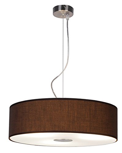ledar Lemgo – Lámpara de techo 3 x E27, acero, color marrón
