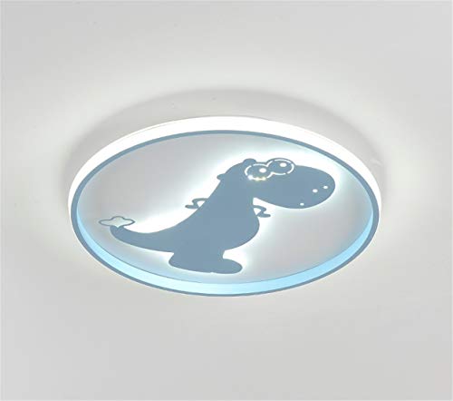 LHY LOFT Dinosaurio LED Infantil Plafón,Infantil Lámpara De Techo,Infantil Habitación Plafón,Creativo Decorativo Luces De Posición Laterales Glow Diseño,Azul