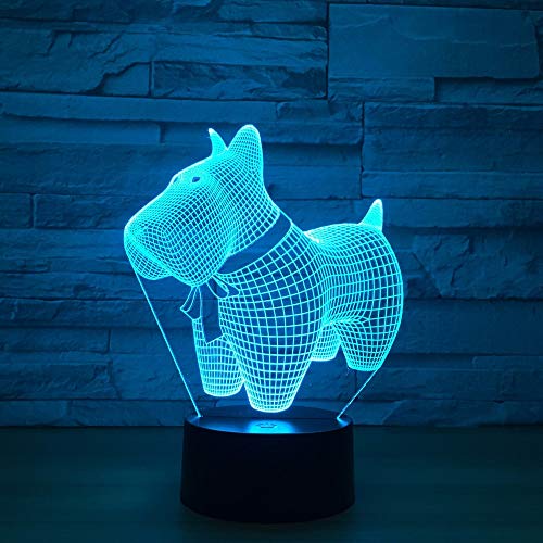 Lindo Perro Modelo ilusión lámpara Color cambiante visión Animal luz Nocturna para Juguetes Infantiles Nueva lámpara de Mesa de Regalo