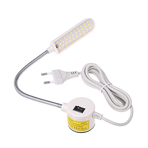 Lixada 6W LED Máquina de Coser Lámpara de Luz Base Fija Tubo Flexible Diseño de Cuello de Ganso para Tareas Domésticas