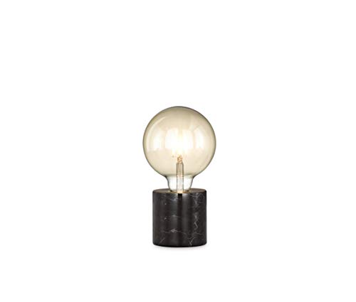 loxomo - Lámpara de mesa redonda, diámetro de 9 x 9 cm, lámpara de mesa con casquillo E27, hasta máx. 60 W, lámpara decorativa para bombillas Edison retro industrial, IP20