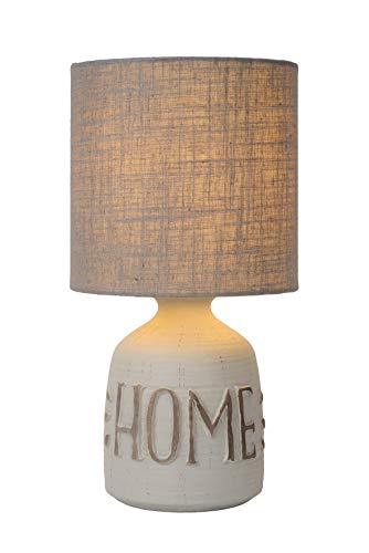 Lucide Cosby – Lámpara de mesa – Diámetro 16,5 Cm – Color Blanco, cerámica, gris, E14 40 wattsW 230 voltsV