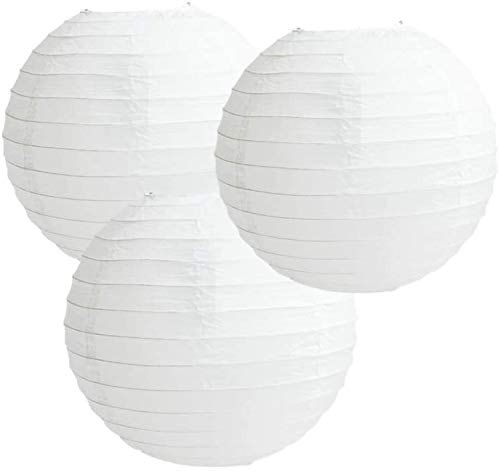 Matissa 16"(40CM) Lámparas de techo esféricas de papel (pack de 3) (Blanco)