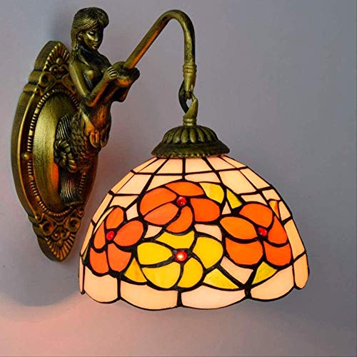 MISLD Lámpara De Pared, Lámpara De Pared Creativa De Estilo De Rich Lámpara Belleza Vidrio Europeo Tiffany's Pared