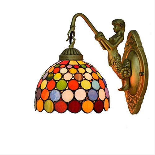 MISLD Lámpara De Pared, Lámpara De Pared De Vintage Colorida Balcón Tiffany's