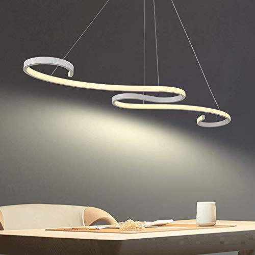 Moderna lámpara colgante de techo, arte moderno de LED único con 48 W 6000 K blanco, utilizada para salón, restaurante, dormitorio, etc.