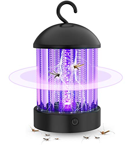 Mosquito Killer Lámpara USB, No Tóxico Silencioso Lámpara Repelente de Insectos Trampa de Control de plagas Eléctrica a prueba de agua, Bug Zapper Linterna portátil para Interiores y Exteriores