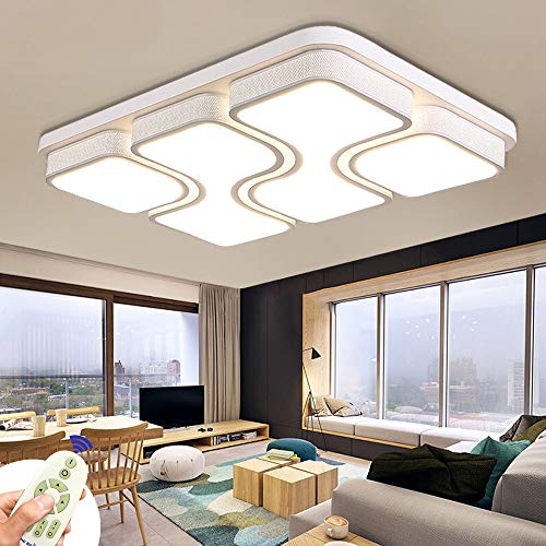 MYHOO 78W LED Regulable Luz de techo Diseño de moda moderna plafón,Lámpara de Bajo Consumo Techo para Dormitorio,Cocina,oficina,Lámpara de sala de estar,Color Blanco (78W Regulable)