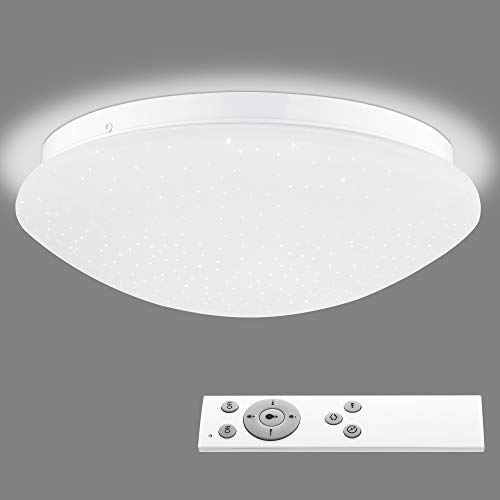 Navaris Lámpara LED de Techo Regulable - Iluminación Redonda Ø 26 CM con bajo Consumo Mando a Distancia y Cambio de Temperatura de Color - Blanco