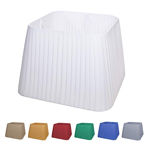 Pantalla cuadrada para lámpara de 12 colores, totalmente hecha a mano con tejido de seda italiana (turquesa, 35 cm (casquillo E27)