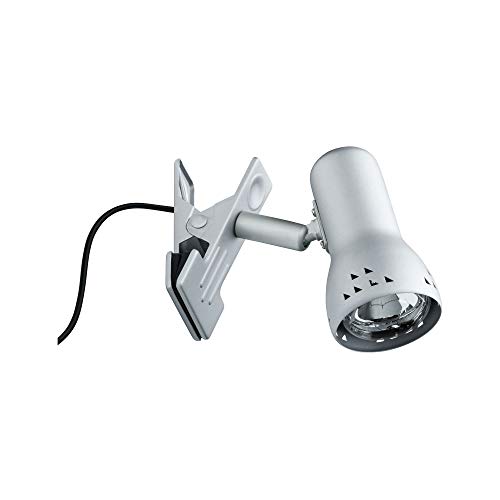 Paulmann 99825 Assistent Gryps - Lámpara de pinza de metal y plástico (máx. 40 W, E14, 230 V), color hierro cepillado