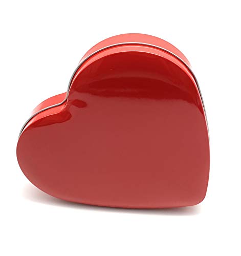 Perfekto24 Caja de regalo con forma de corazón rojo con tapa – Caja de regalo en forma de corazón – también como lata para bombones, galletas, chocolate (18 cm x 17,5 cm x 3 cm)