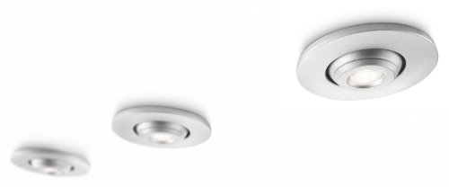 Philips 579834816 - Juego de lámparas de techo LED (3 unidades, intensidad regulable, foco inclinable en 60°, luz blanca cálida, ángulo de luz de 40°)
