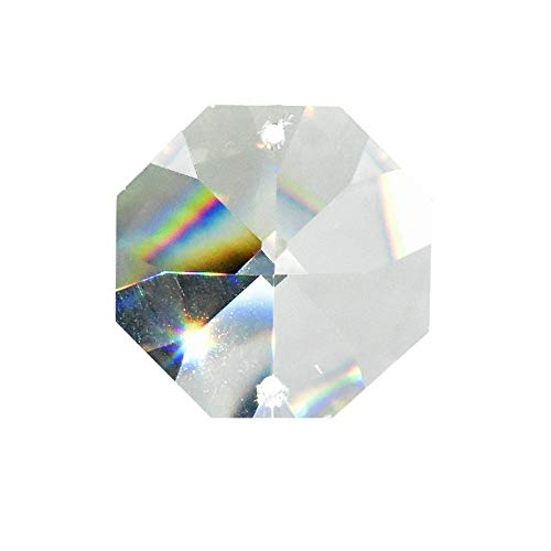 Piedras de cristal 20 mm 2 agujeros 10 piezas octágono cristal de arco iris feng shui decoración de ventana esotérica 30% Pbo cristal de plomo cristal polifacético colgante cristal de piedra polígono