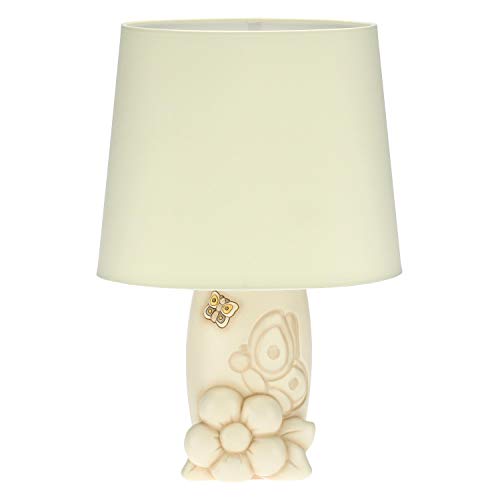 THUN - Lámpara de mesa con flor y mariposa - Decoración para el hogar - Línea Elegance - Cerámica, acero - 37 h cm