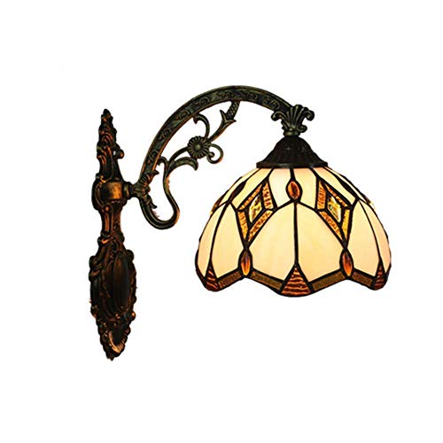 Tiffany apliques Europea barroco Tiffany lámpara dormitorio luz tradicional Espejo delantero luz  Lámpara retro de baño color  Pantalla de Cristal Lámpara de pared